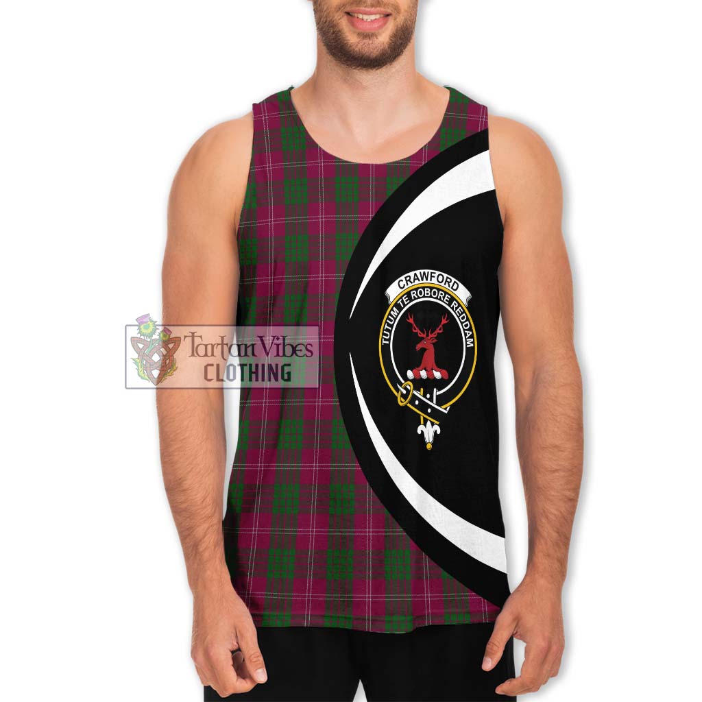 Tartan Vibes Clothing Crawford Tartan Men's Tank Top with Family Crest Circle Style