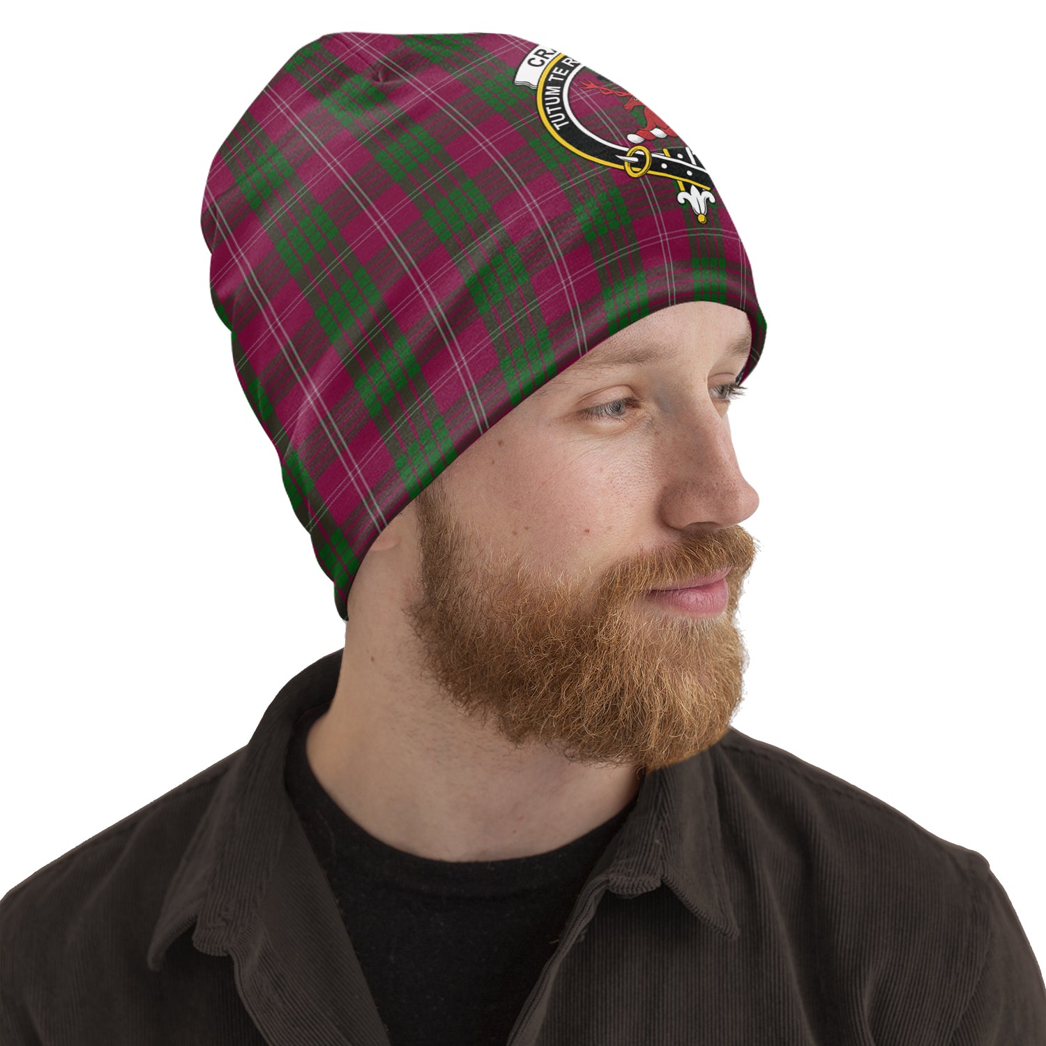crawford-tartan-beanies-hat-with-family-crest