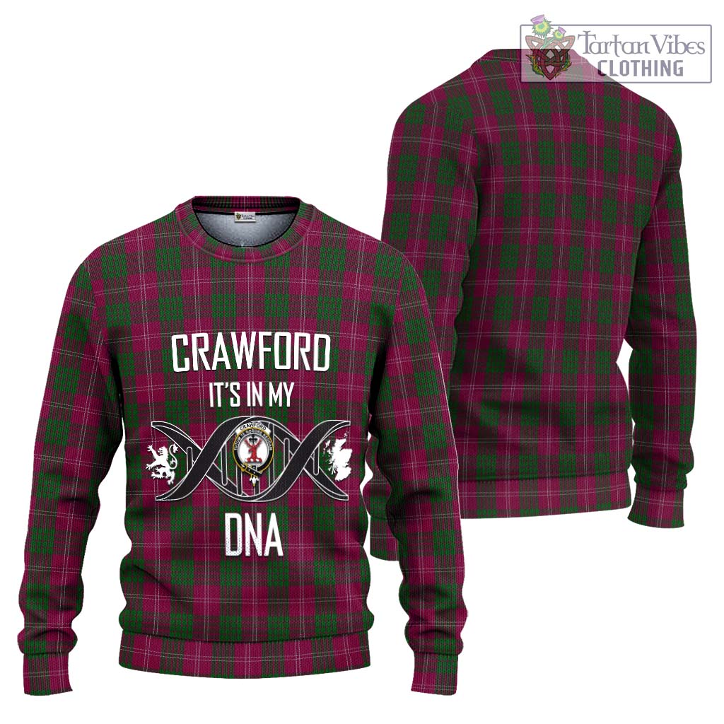 Tartan Vibes Clothing Crawford Tartan Knitted Sweater with Family Crest DNA In Me Style