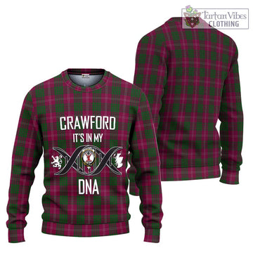 Crawford Tartan Knitted Sweater with Family Crest DNA In Me Style