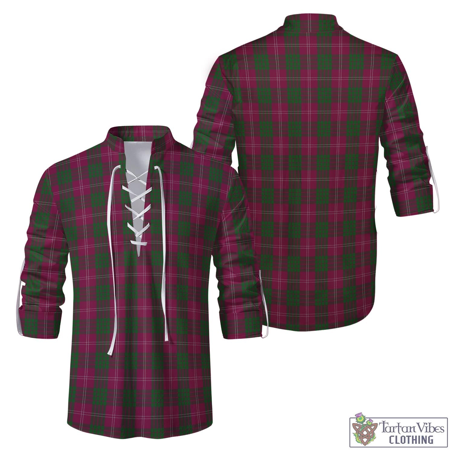 Tartan Vibes Clothing Crawford Tartan Men's Scottish Traditional Jacobite Ghillie Kilt Shirt