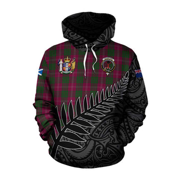 Crawford Crest Tartan Cotton Hoodie with New Zealand Silver Fern Half Style