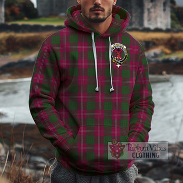 Crawford Tartan Cotton Hoodie with Family Crest