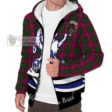 Crawford Tartan Sherpa Hoodie with Alba Gu Brath Regal Lion Emblem