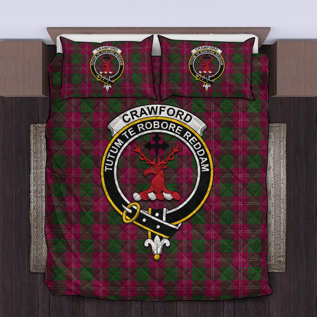 Crawford Tartan Quilt Bed Set with Family Crest Twin - Tartanvibesclothing