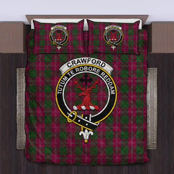 Crawford Tartan Quilt Bed Set with Family Crest