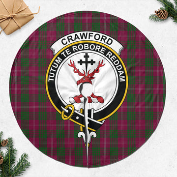 Crawford Tartan Christmas Tree Skirt with Family Crest