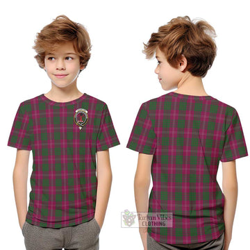 Crawford Tartan Kid T-Shirt with Family Crest