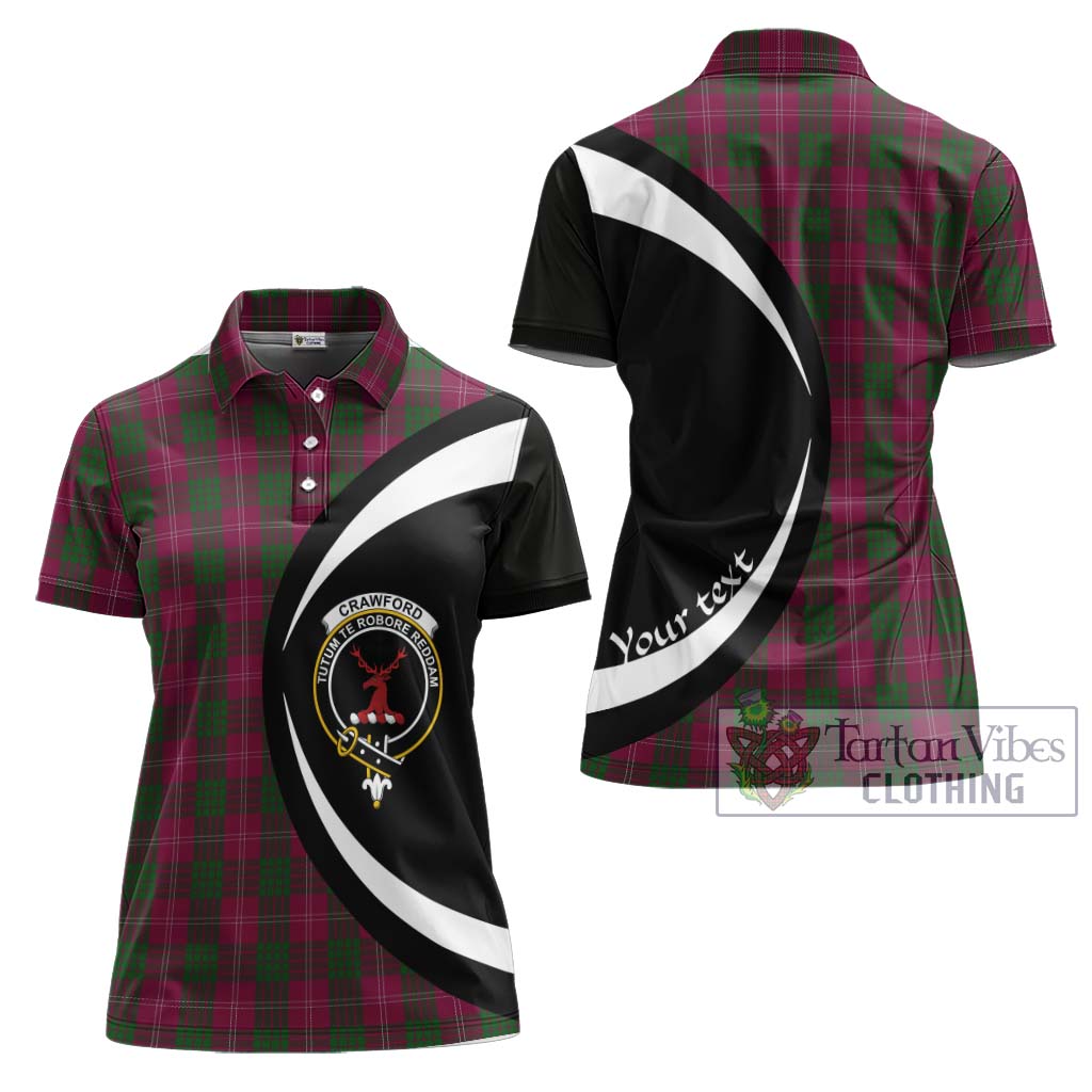 Tartan Vibes Clothing Crawford Tartan Women's Polo Shirt with Family Crest Circle Style