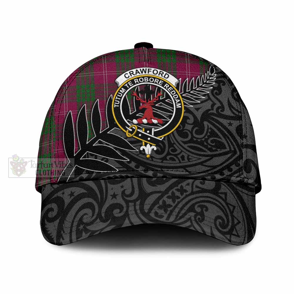 Tartan Vibes Clothing Crawford Tartan Classic Cap with New Zealand Silver Fern Half Style