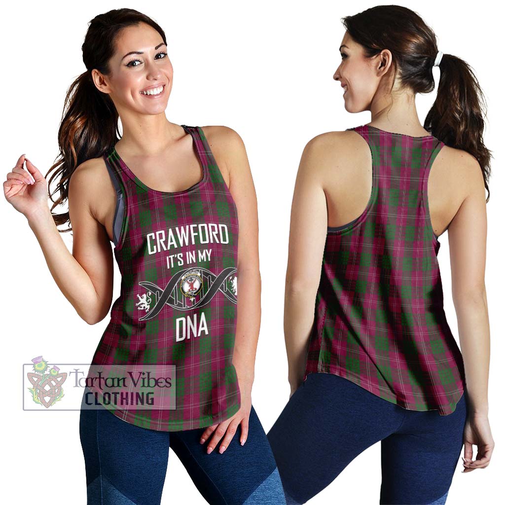 Tartan Vibes Clothing Crawford Tartan Women's Racerback Tanks with Family Crest DNA In Me Style