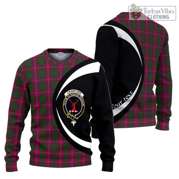 Crawford Tartan Knitted Sweater with Family Crest Circle Style