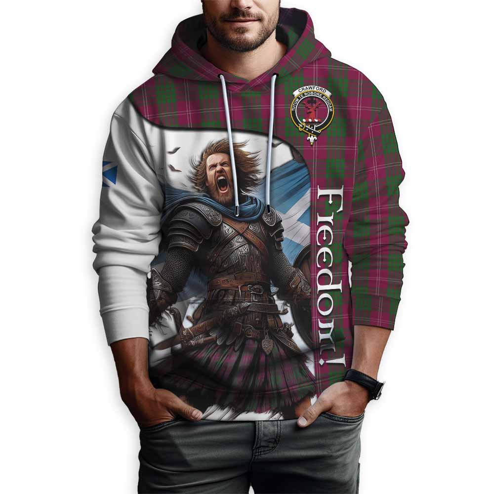 Tartan Vibes Clothing Crawford Crest Tartan Hoodie Inspired by the Freedom of Scottish Warrior