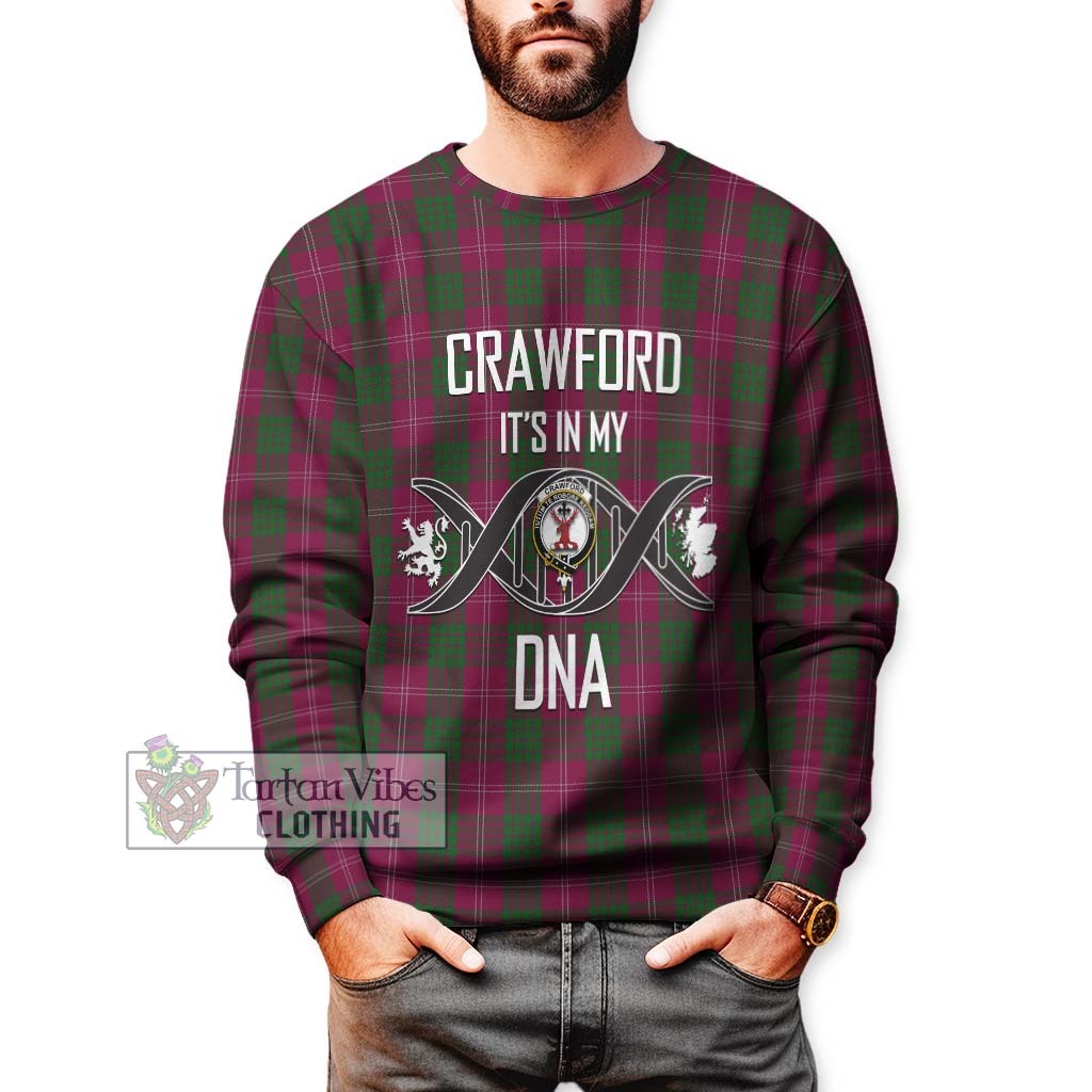 Tartan Vibes Clothing Crawford Tartan Sweatshirt with Family Crest DNA In Me Style