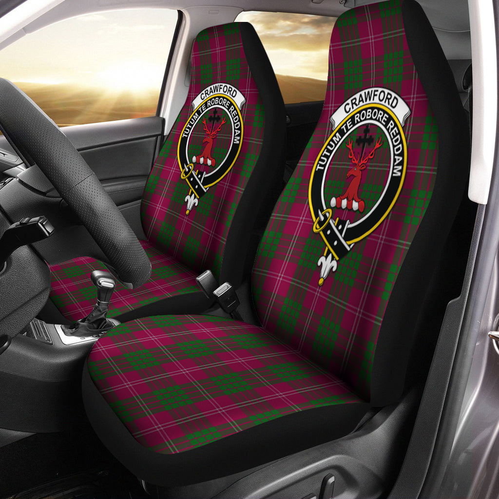 Crawford Tartan Car Seat Cover with Family Crest One Size - Tartanvibesclothing