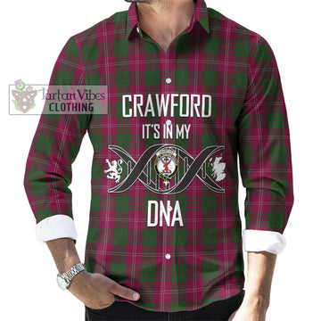 Crawford Tartan Long Sleeve Button Shirt with Family Crest DNA In Me Style