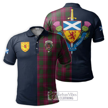 Crawford Tartan Polo Shirt with Scottish Lion Royal Arm Half Style