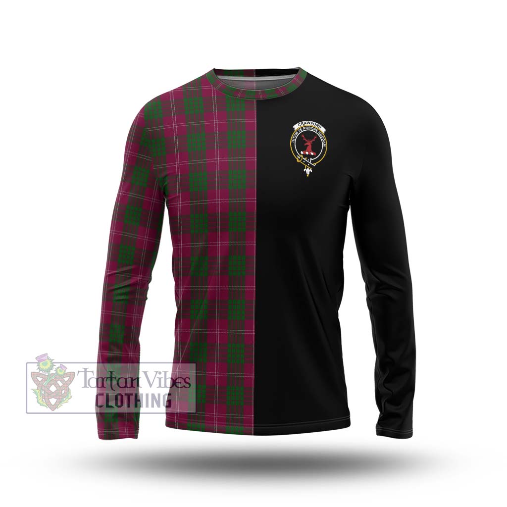 Tartan Vibes Clothing Crawford Tartan Long Sleeve T-Shirt with Family Crest and Half Of Me Style