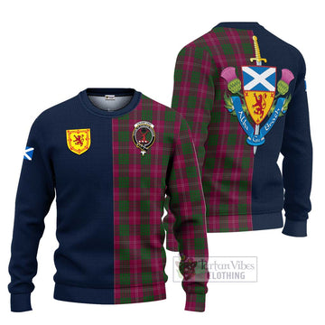 Crawford Tartan Knitted Sweater with Scottish Lion Royal Arm Half Style