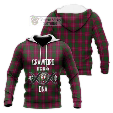 Crawford Tartan Knitted Hoodie with Family Crest DNA In Me Style