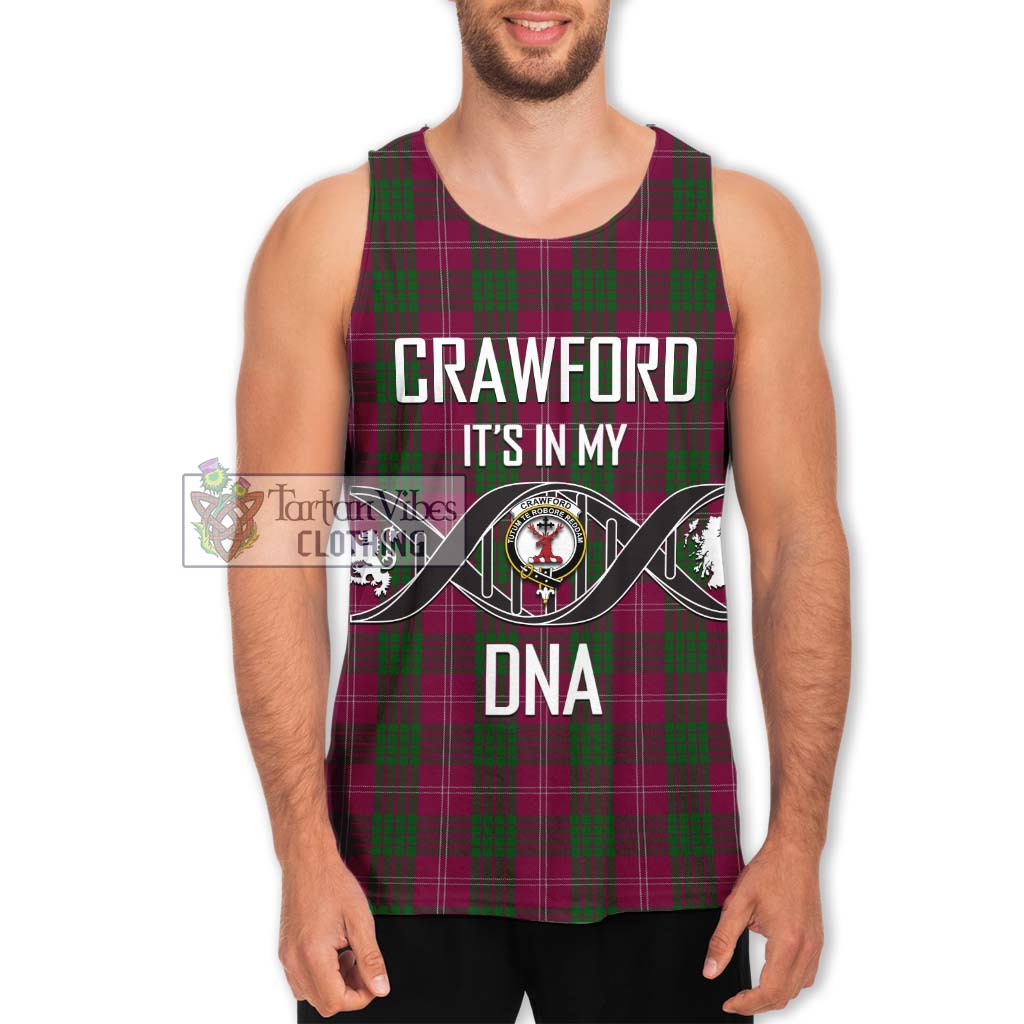 Tartan Vibes Clothing Crawford Tartan Men's Tank Top with Family Crest DNA In Me Style