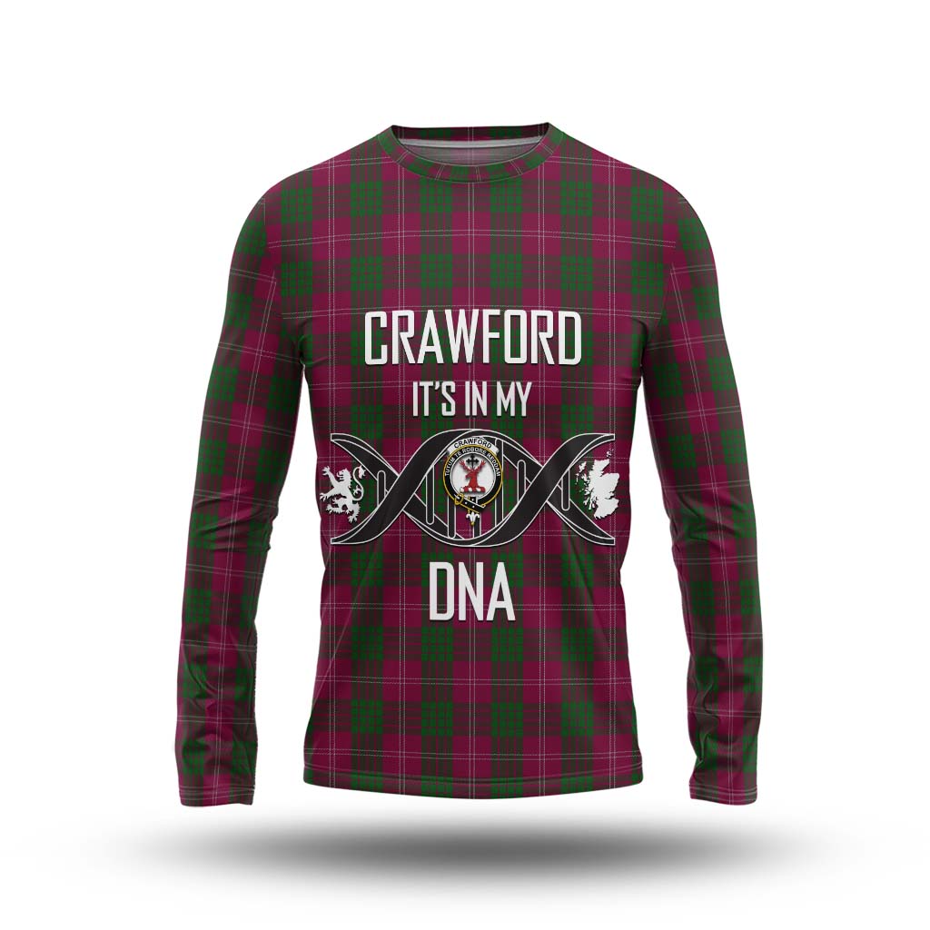 Tartan Vibes Clothing Crawford Tartan Long Sleeve T-Shirt with Family Crest DNA In Me Style