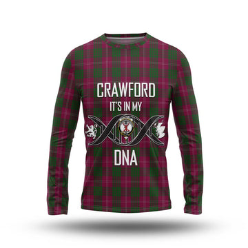 Crawford Tartan Long Sleeve T-Shirt with Family Crest DNA In Me Style