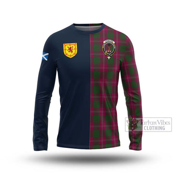 Crawford Tartan Long Sleeve T-Shirt with Scottish Lion Royal Arm Half Style