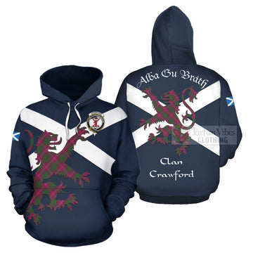 Crawford Tartan Lion Rampant Hoodie Proudly Display Your Heritage with Alba Gu Brath and Clan Name