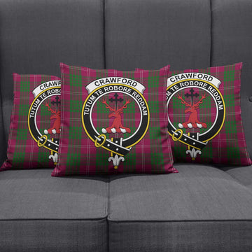 Crawford Tartan Pillow Cover with Family Crest