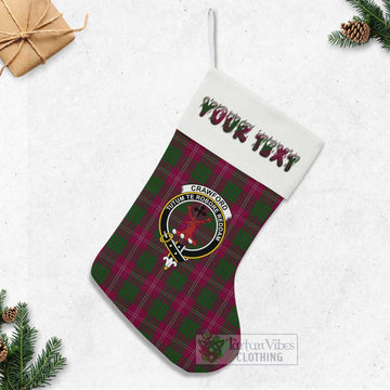 Crawford Tartan Family Crest Christmas Stocking with Personalized Text