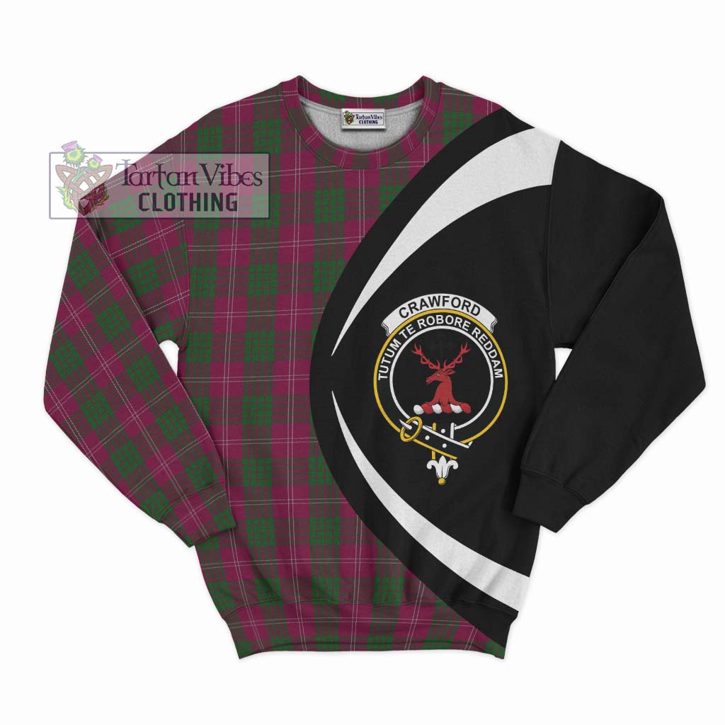 Tartan Vibes Clothing Crawford Tartan Sweatshirt with Family Crest Circle Style