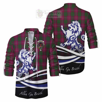 Crawford Tartan Ghillie Kilt Shirt with Alba Gu Brath Regal Lion Emblem