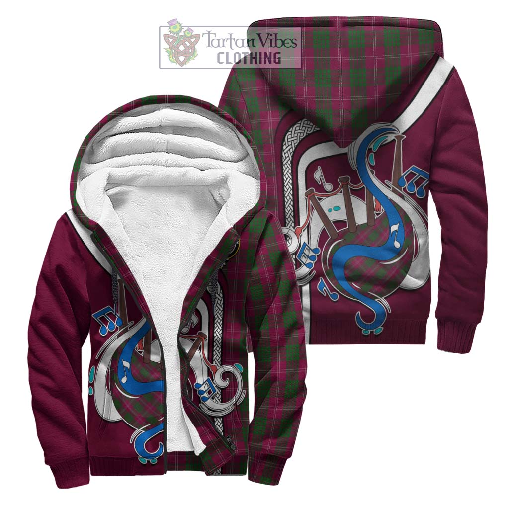 Tartan Vibes Clothing Crawford Tartan Sherpa Hoodie with Epic Bagpipe Style