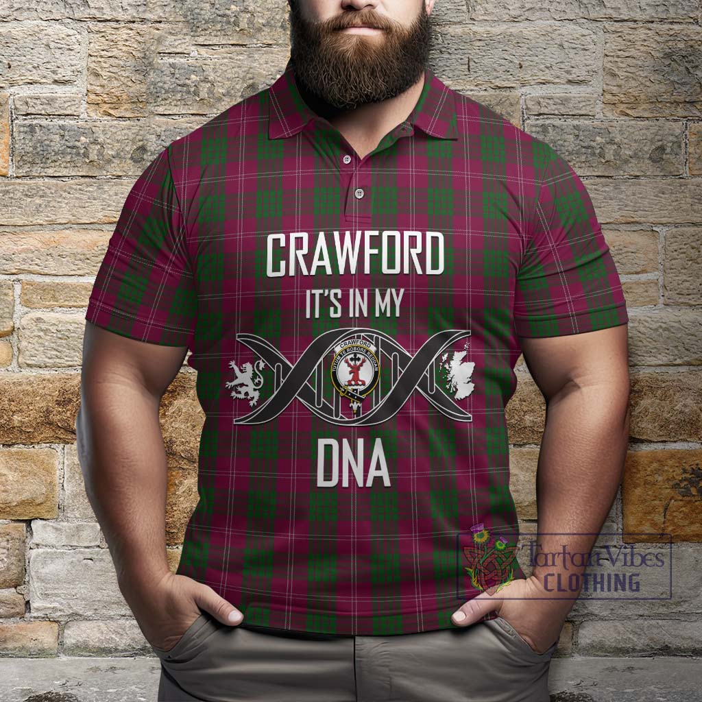 Tartan Vibes Clothing Crawford Tartan Polo Shirt with Family Crest DNA In Me Style