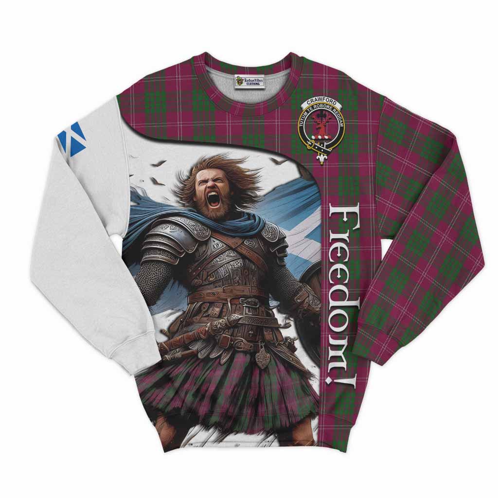 Tartan Vibes Clothing Crawford Crest Tartan Sweatshirt Inspired by the Freedom of Scottish Warrior