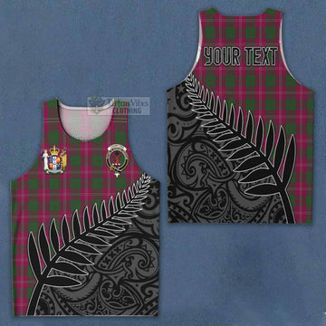 Crawford Crest Tartan Men's Tank Top with New Zealand Silver Fern Half Style