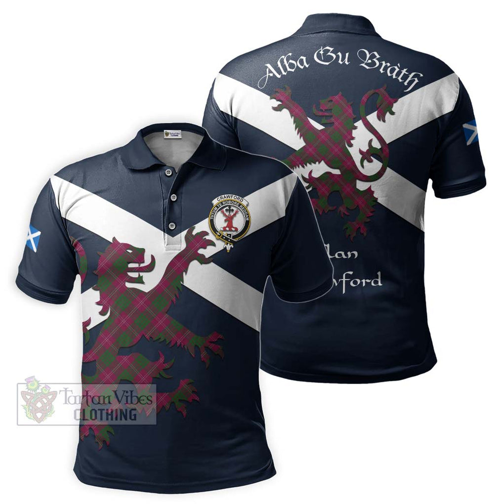 Tartan Vibes Clothing Crawford Tartan Lion Rampant Polo Shirt – Proudly Display Your Heritage with Alba Gu Brath and Clan Name