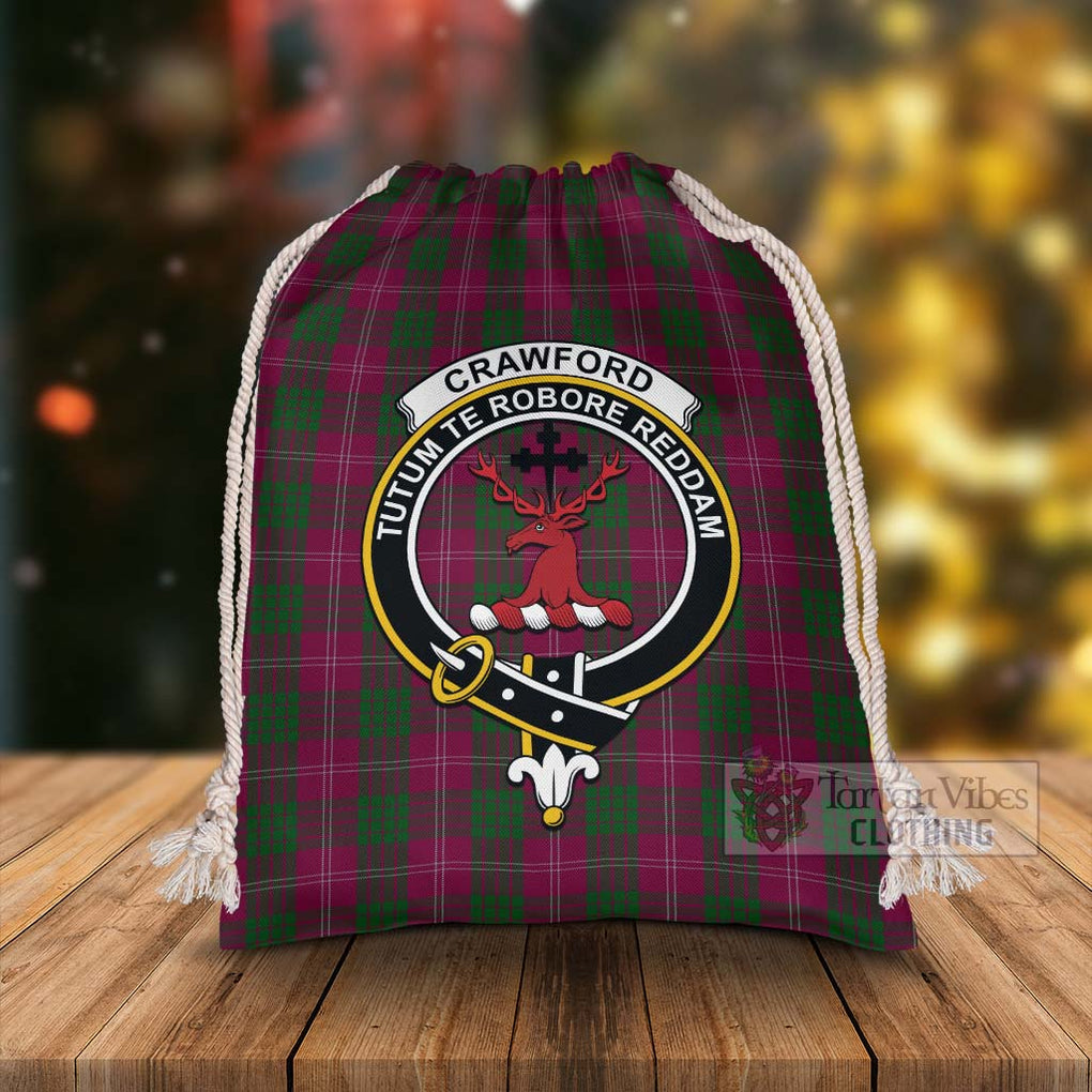 Tartan Vibes Clothing Crawford Tartan Christmas Santa's Bag with Family Crest