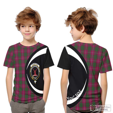 Crawford Tartan Kid T-Shirt with Family Crest Circle Style