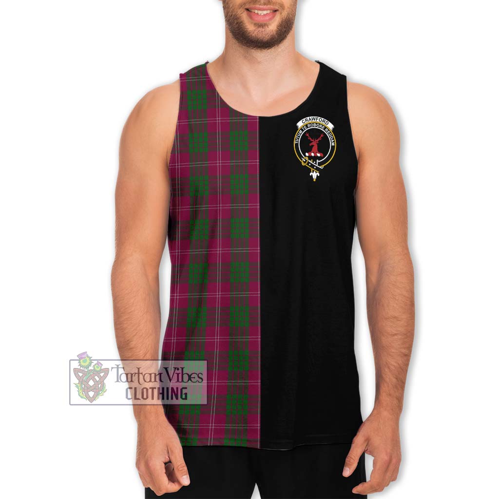 Tartan Vibes Clothing Crawford Tartan Men's Tank Top with Family Crest and Half Of Me Style