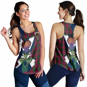 Crawford Tartan Family Crest Women's Racerback Tanks Scottish Thistle Celtic Inspired