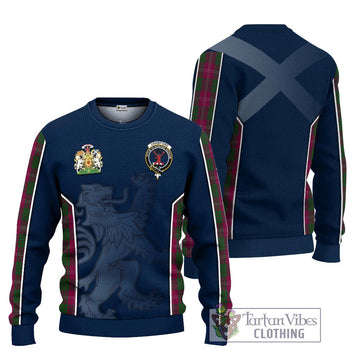 Crawford Tartan Knitted Sweater with Family Crest and Lion Rampant Vibes Sport Style