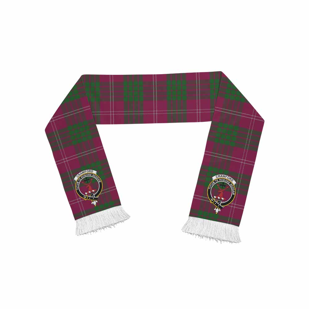 Crawford Tartan Ruffneck Scarf with Family Crest One Size 67.7*6.7 inches - Tartan Vibes Clothing