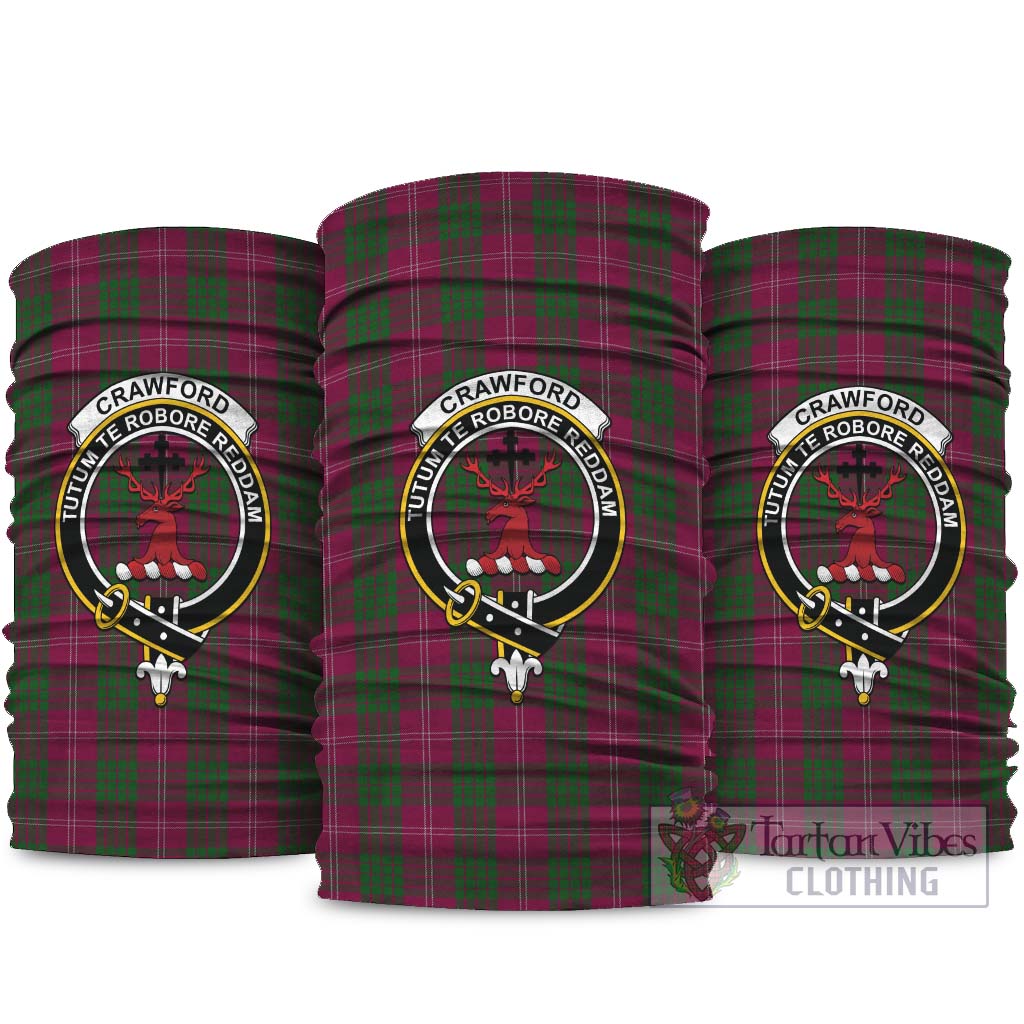 Crawford Tartan Neck Gaiters, Tartan Bandanas, Tartan Head Band with Family Crest