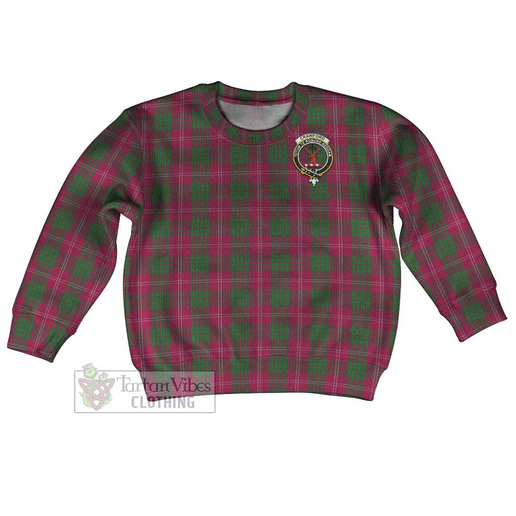 Tartan Vibes Clothing Crawford Tartan Kid Ugly Sweater with Family Crest