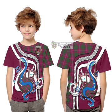 Crawford Tartan Kid T-Shirt with Epic Bagpipe Style