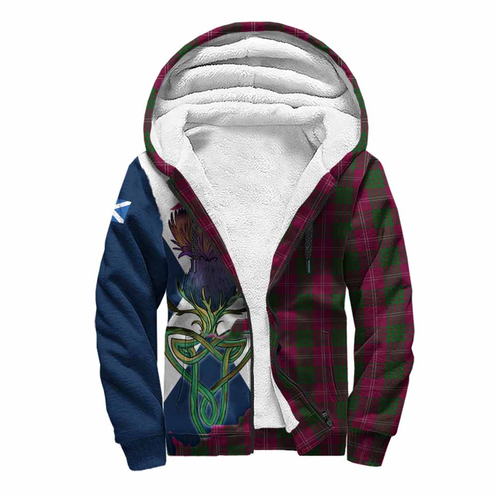 Crawford Tartan Family Crest Sherpa Hoodie Scottish Thistle Celtic Inspired Unisex S - Tartan Vibes Clothing