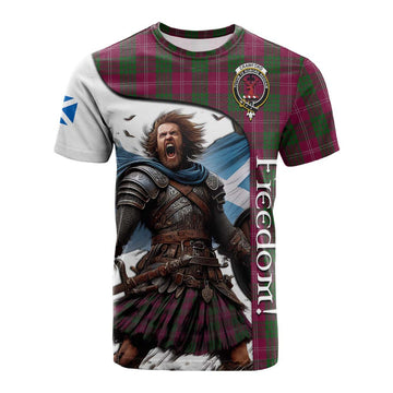 Crawford Crest Tartan Cotton T-shirt Inspired by the Freedom of Scottish Warrior