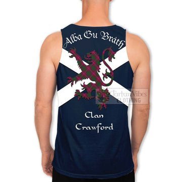 Crawford Tartan Lion Rampant Men's Tank Top  Proudly Display Your Heritage with Alba Gu Brath and Clan Name